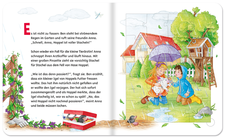 Kinderbuch Die kleine Tierärztin Puzzlebuch Geschichten für Kinder mit Puzzlebilder Beispielseite 2 Edition XXL Onlineshop