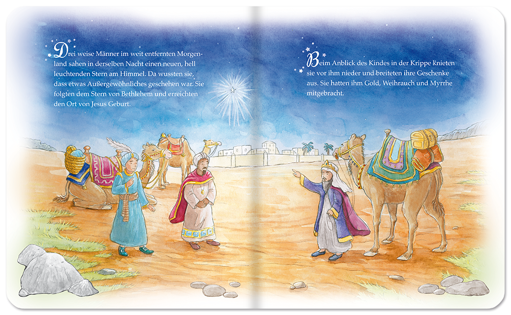 Kinderbuch die Weihnachtsgeschichte für Kinder zum Vorlesen Leseprobe S16-17 Edition XXL Onlineshop