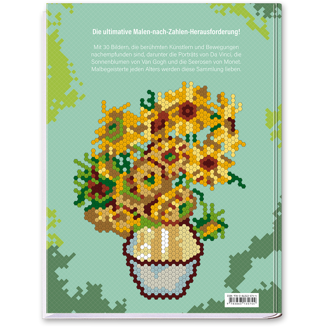 Kunstwerke – Malen nach Zahlen Malbuch Cover Rückseite