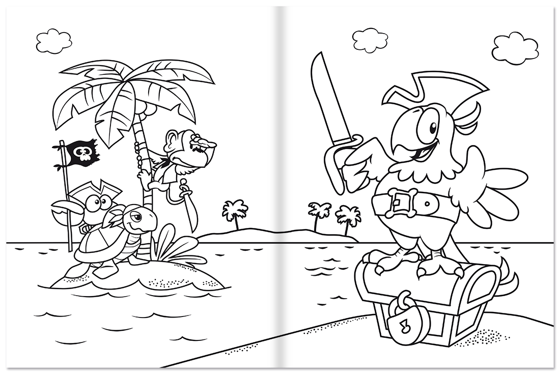 Lustige Tiere Malbuch für Kinder Innenseite 1