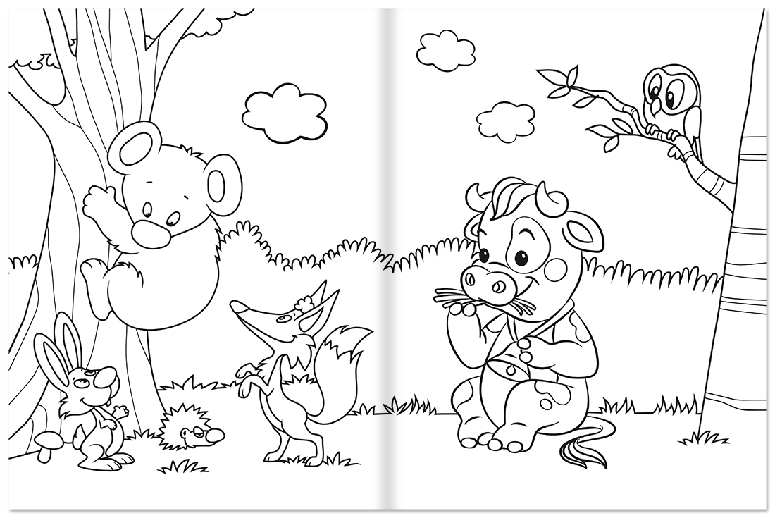 Lustige Tiere Malbuch für Kinder Innenseite 2