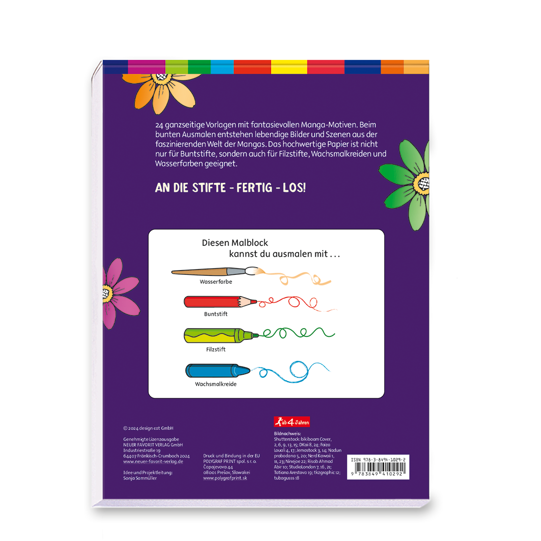 Manga Malblock für Kinder Cover Rückseite