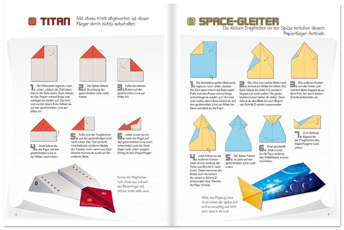 Papierflieger basteln für Kinder Innenseite 1