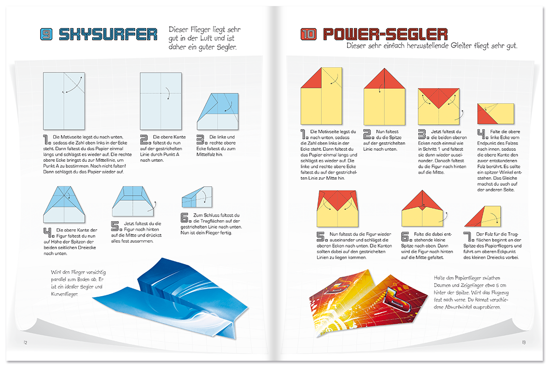 Papierflieger basteln für Kinder Innenseite 2
